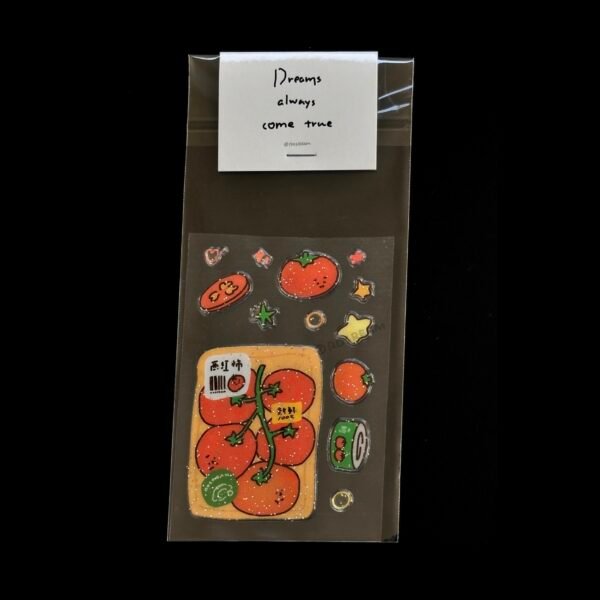 3D Glitter Puffy Sticker Tomato